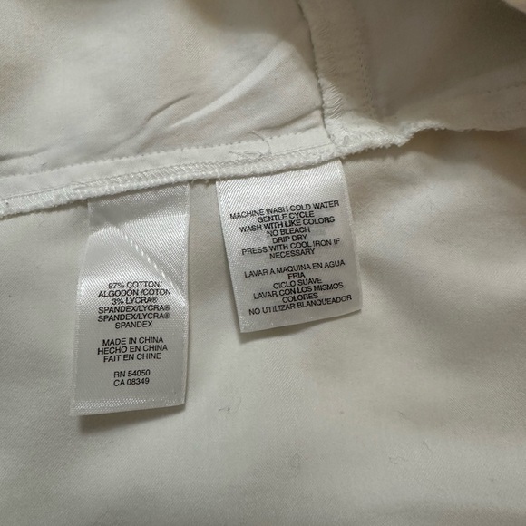 Jones New York Signature Cotton Stretch White Twist Knot 3/4 Sleeve Top, Size L - Picture 6 of 6